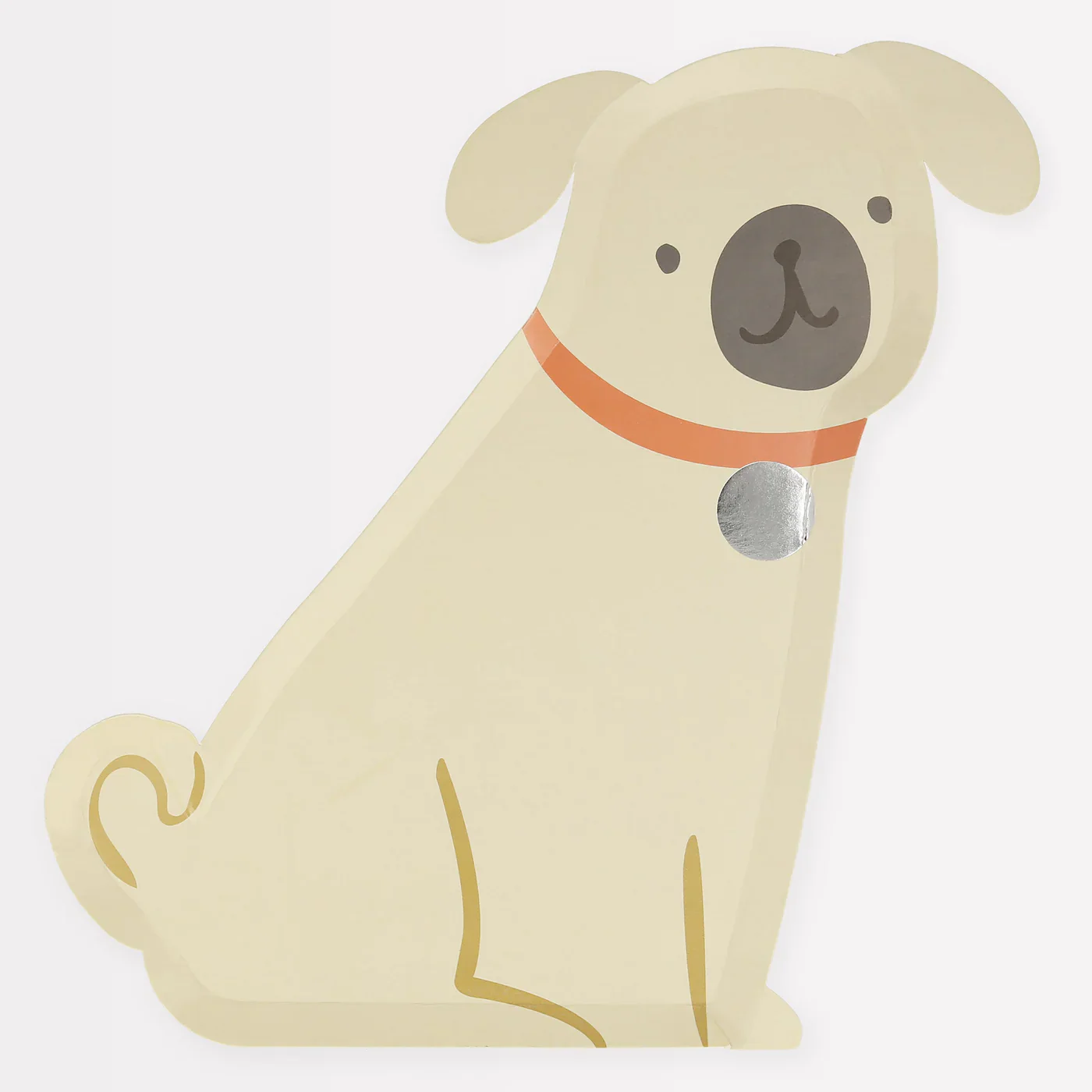 MERI MERI - Pug Dog Paper Plates - Pack of 8