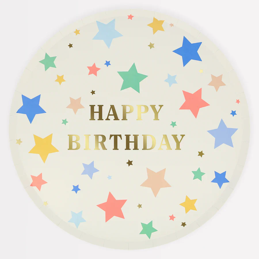 MERI MERI - Happy Birthday Stars Side Plates - Pack of 8 - Image 2
