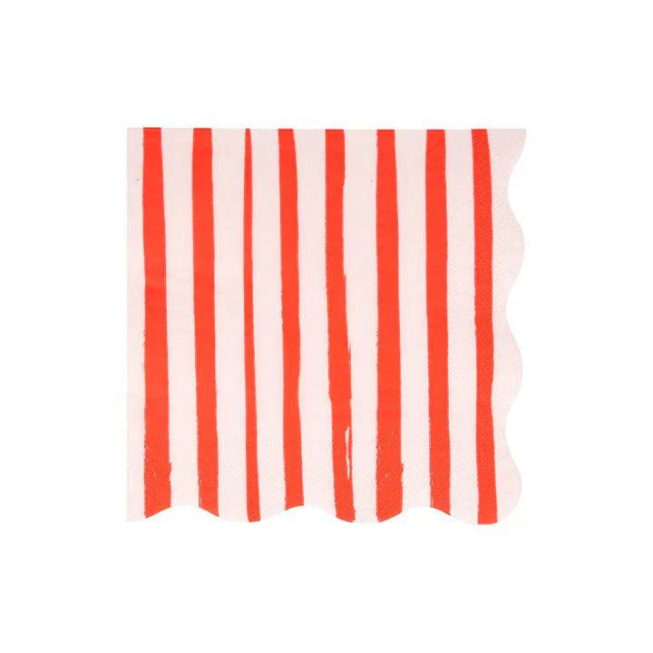 MERI MERI - Red Striped Small Paper Napkins - Pack of 16