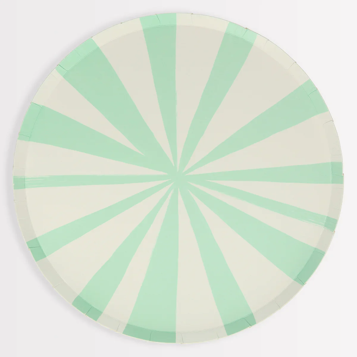 MERI MERI - Mint and White Striped Side Paper Plates - Pack of 8