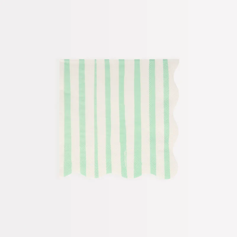 MERI MERI - Mint Stripes Large Paper Napkins - Pack of 16