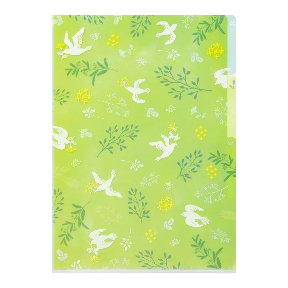MIDORI - 3-Pocket Clear Folder - A4 | Birds