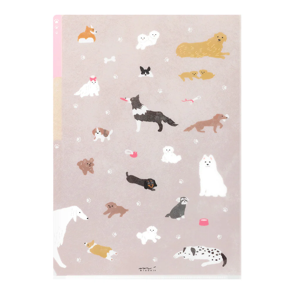 MIDORI - 3-Pocket Clear Folder - A4 | Dogs A - Image 2
