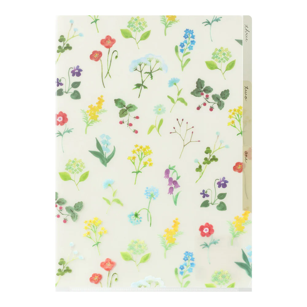 MIDORI - 3-Pocket Clear Folder - A4 | Flowers C