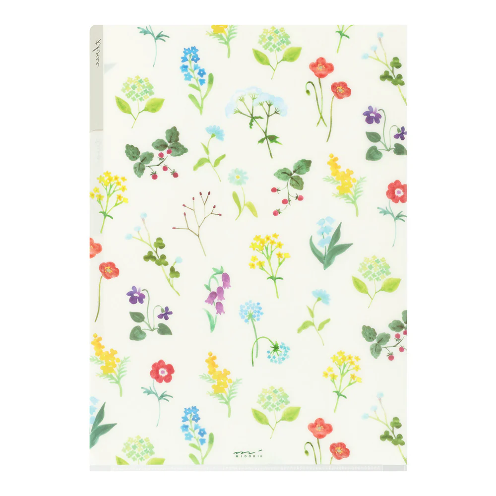 MIDORI - 3-Pocket Clear Folder - A4 | Flowers C - Image 2