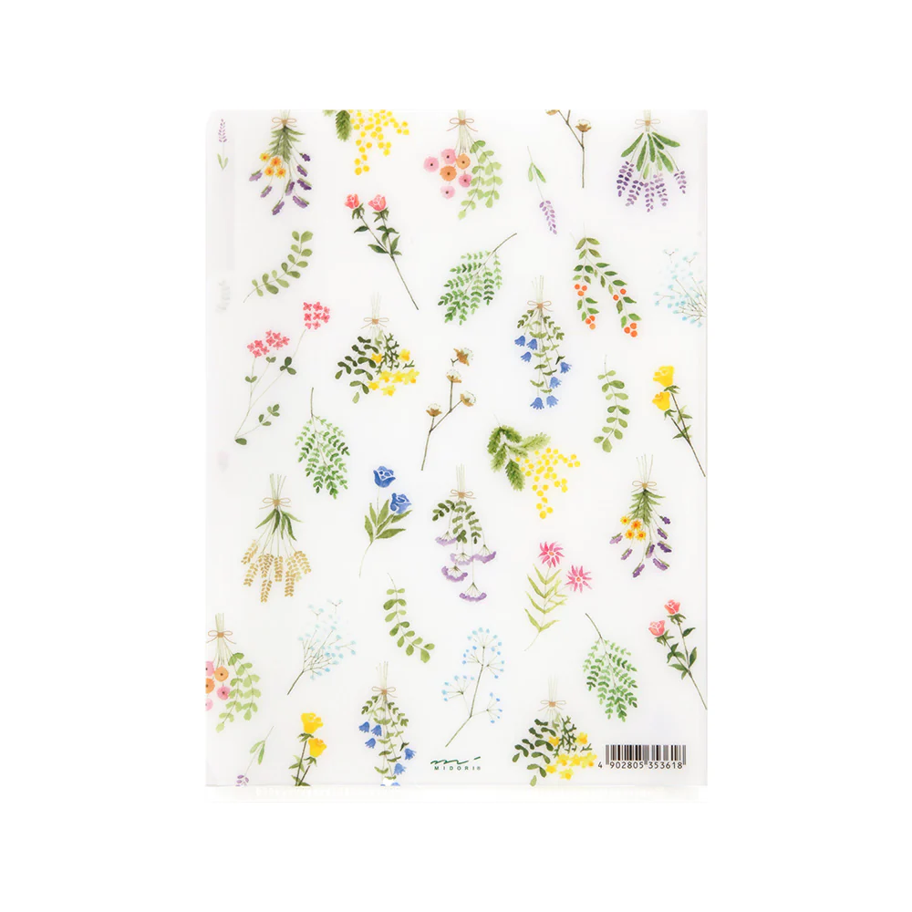 MIDORI - 3-Pocket Clear Folder - A5 | Dried Flowers - Image 2