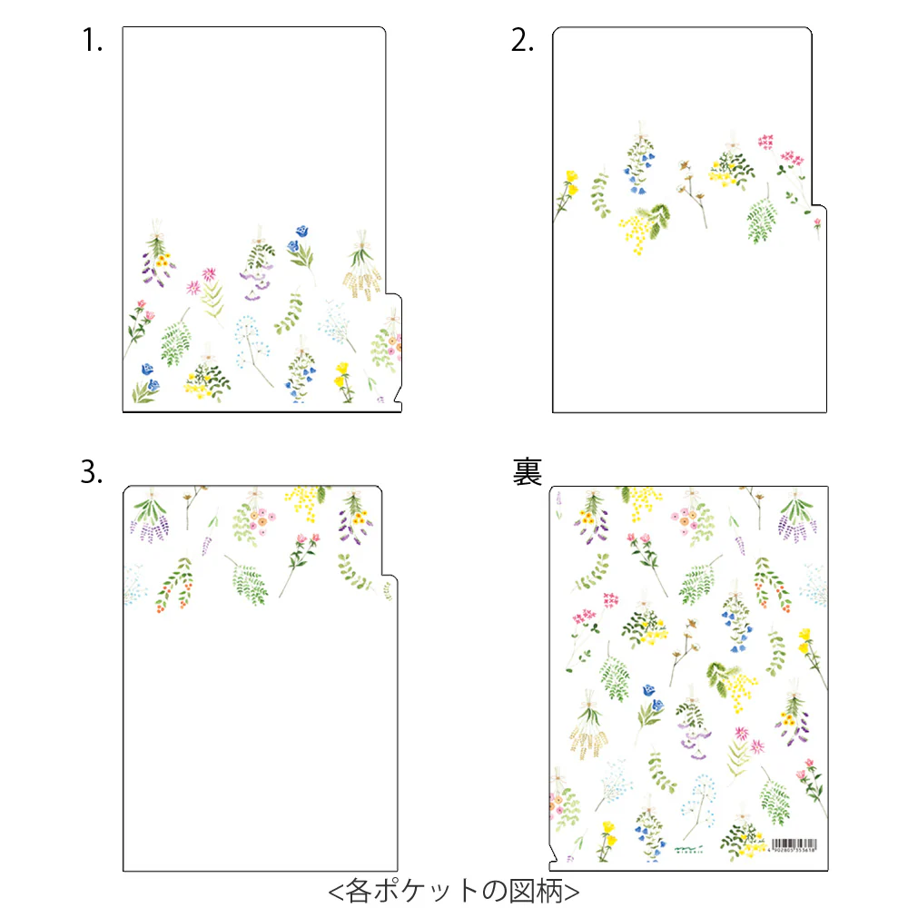 MIDORI - 3-Pocket Clear Folder - A5 | Dried Flowers - Image 3