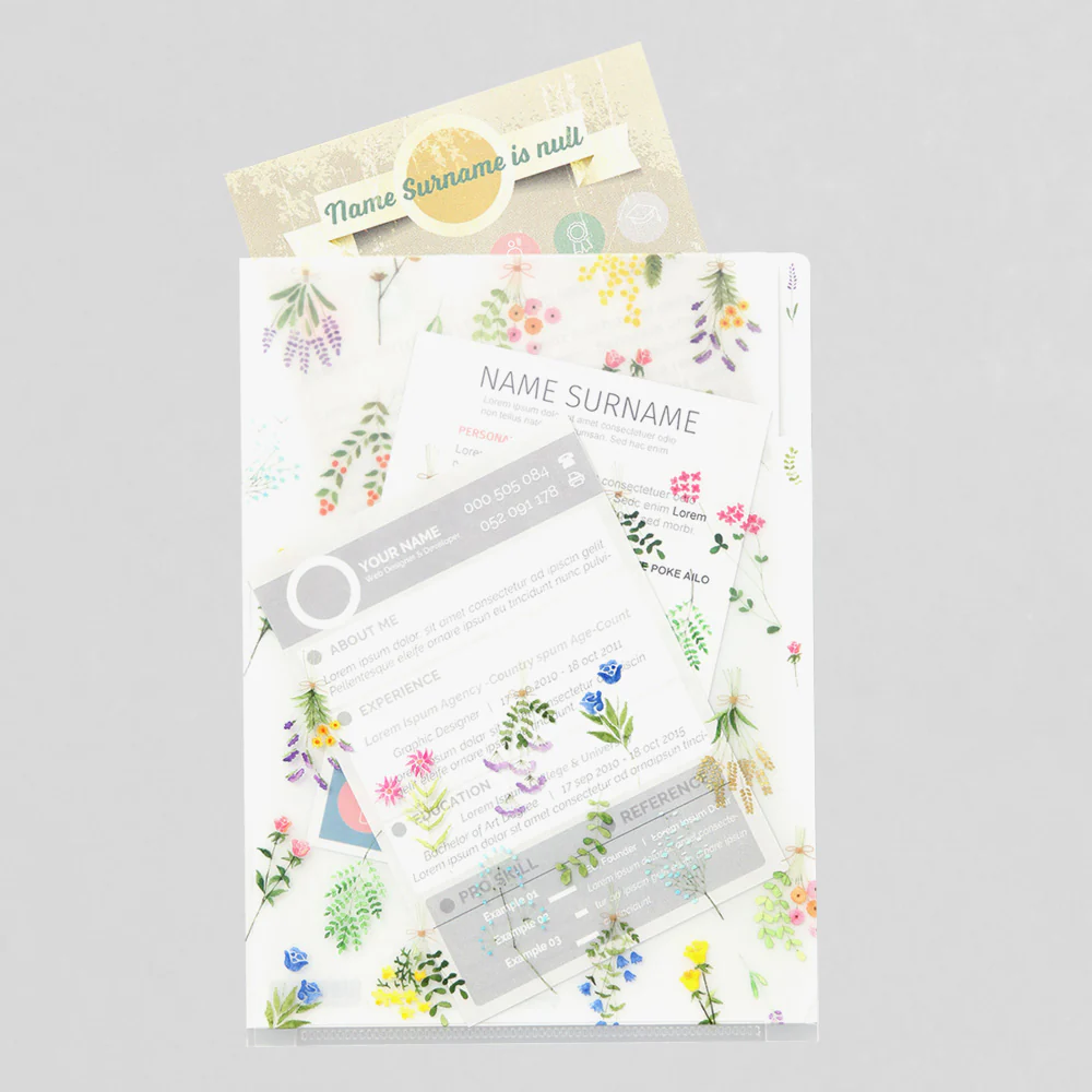 MIDORI - 3-Pocket Clear Folder - A5 | Dried Flowers - Image 4