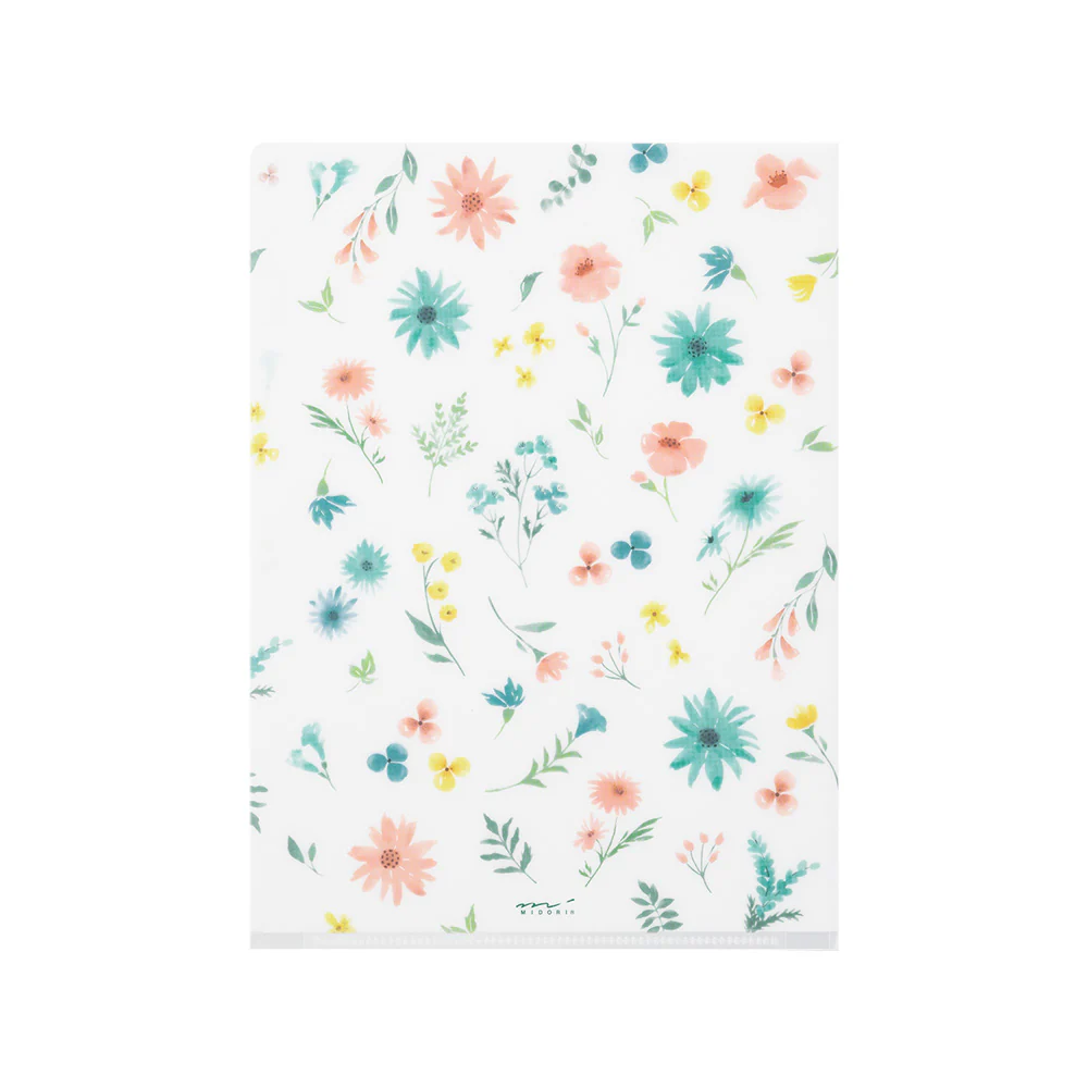 MIDORI - 3-Pocket Clear Folder - A5 | Flowers B - Image 2