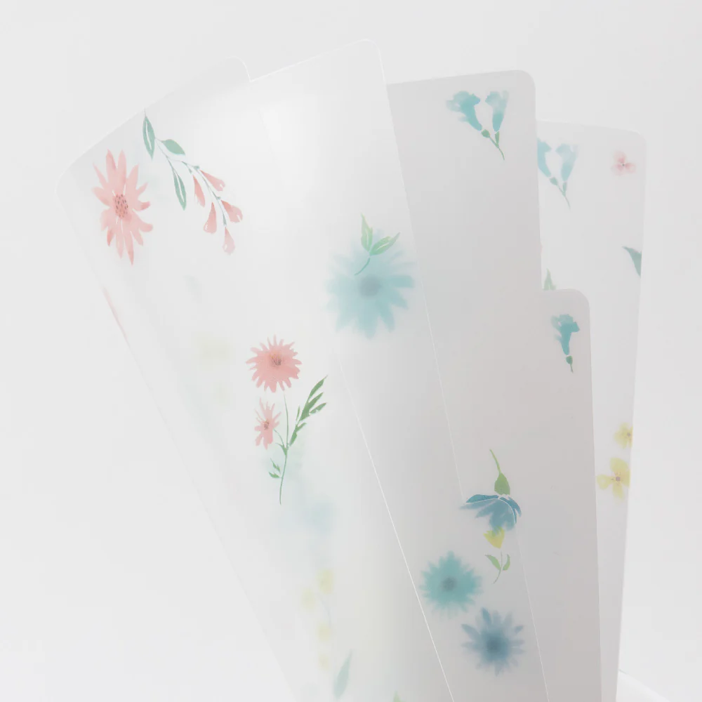 MIDORI - 3-Pocket Clear Folder - A5 | Flowers B - Image 4