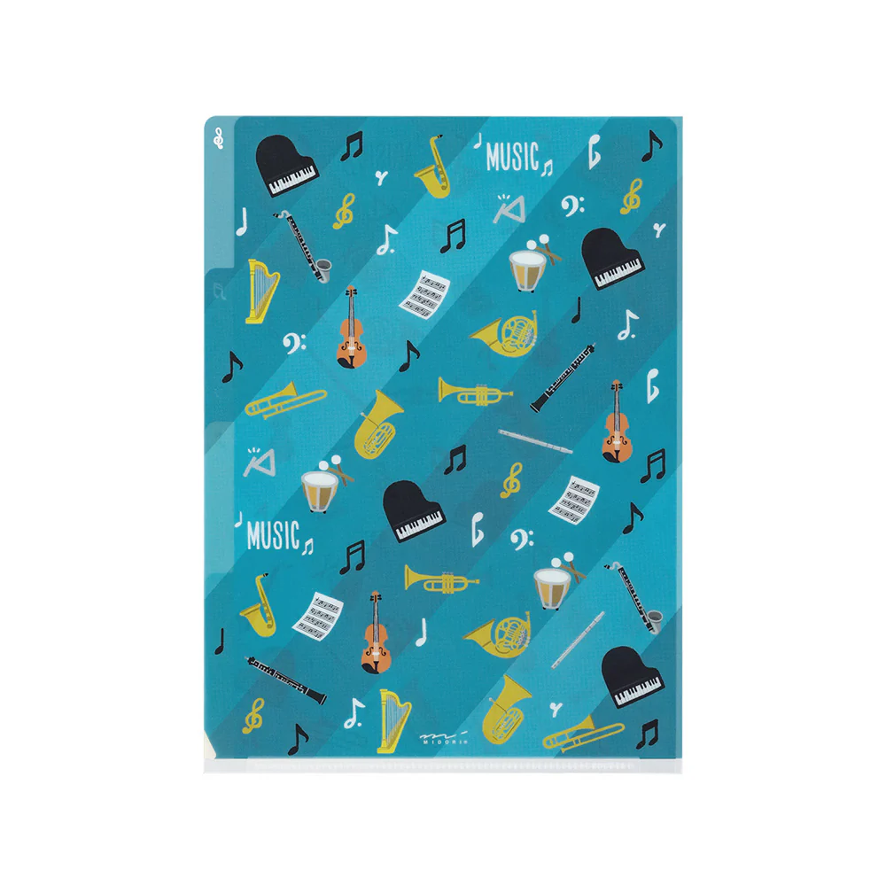 MIDORI - 3-Pocket Clear Folder - A5 | Musical Instruments - Image 2