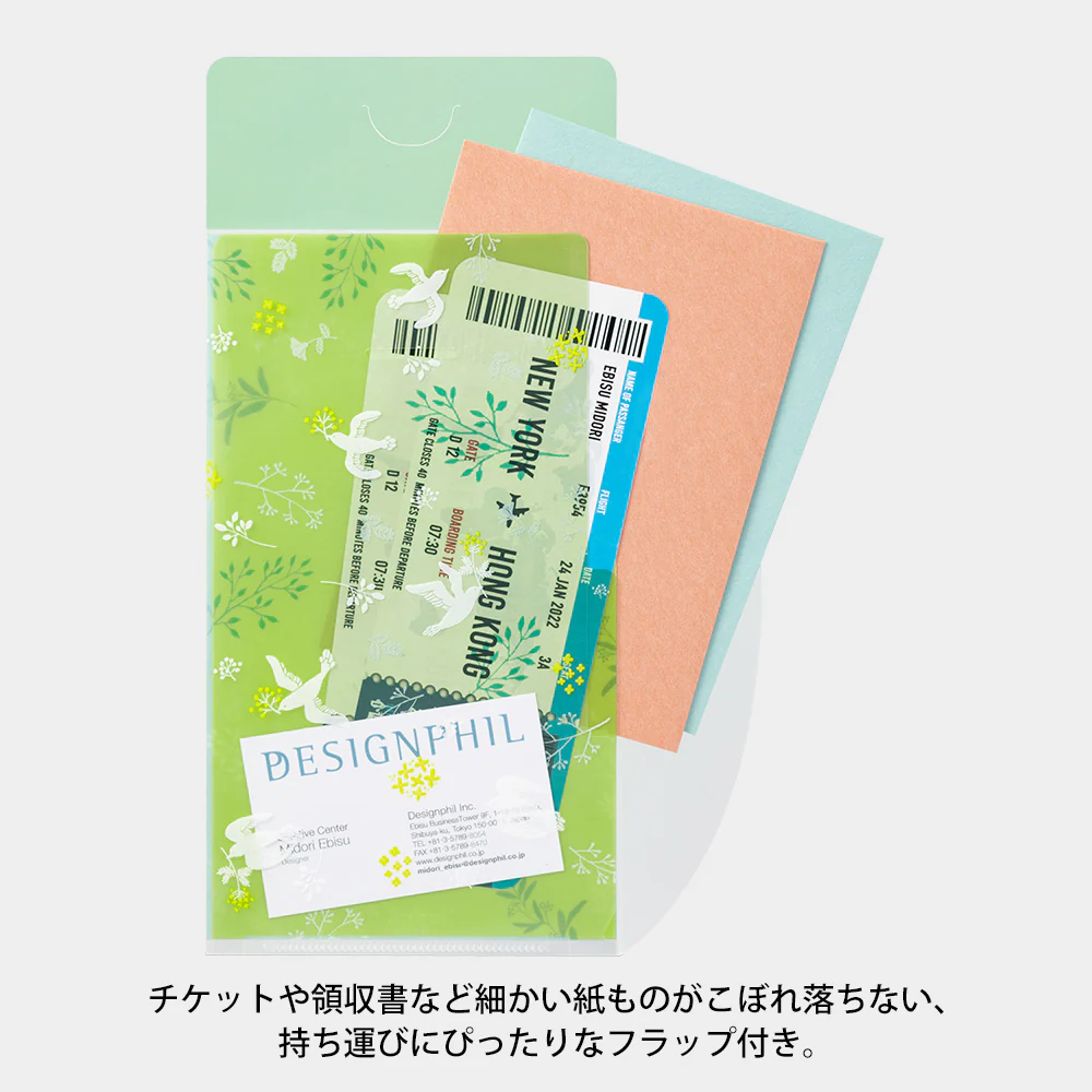 MIDORI - 3-Pocket Clear Folder with Flaps - A5 Slim | Birds - Image 3