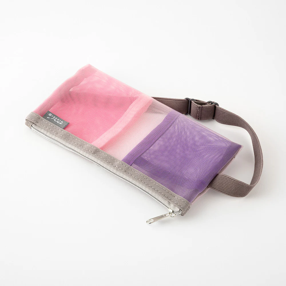 Midori - Book Band Pen Case - Mesh Pink - Image 2
