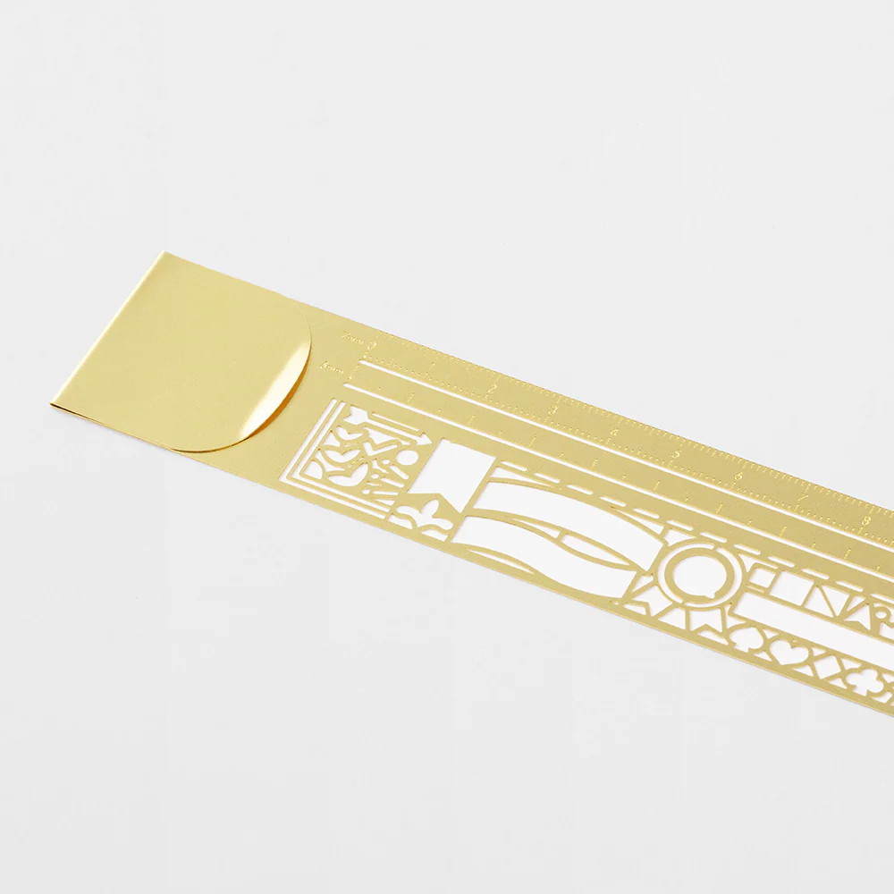 MIDORI - Brass Clip Ruler - Bookmark - Decorative Pattern - Image 3