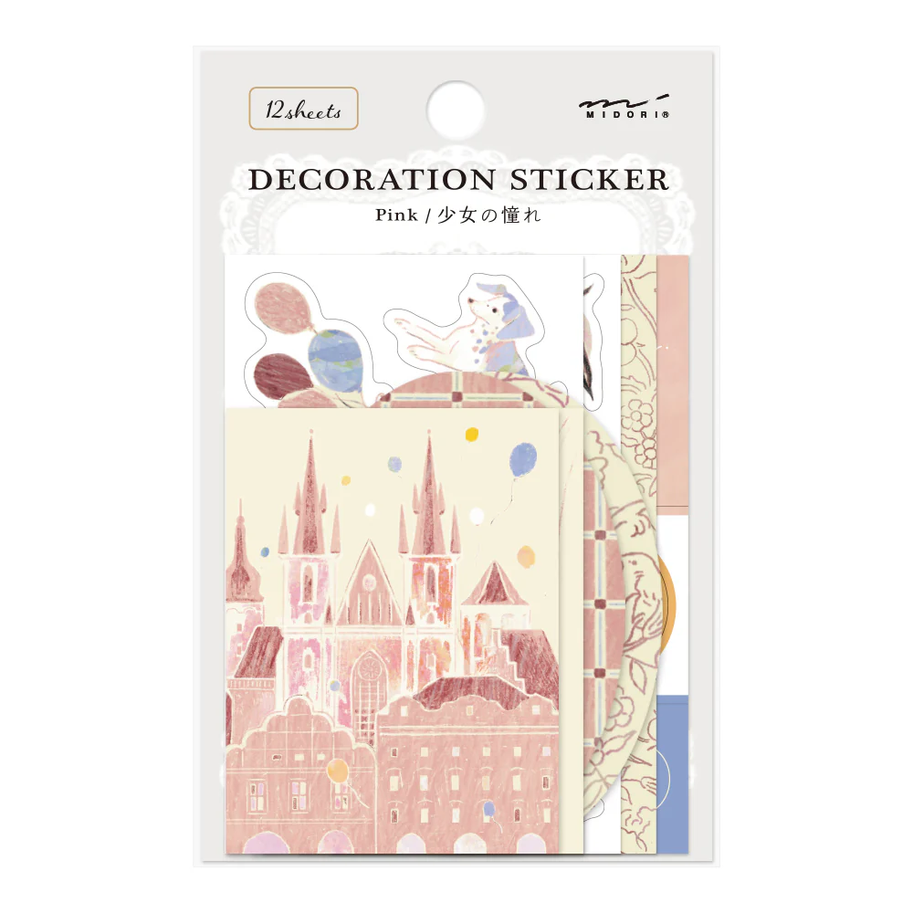 MIDORI - DECORATION STICKER - PINK
