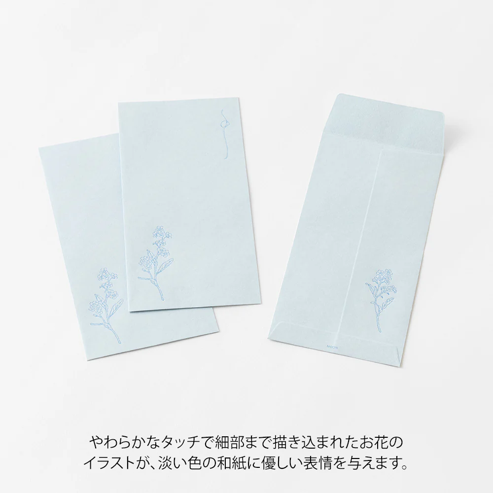 MIDORI - Hanairo Washi Money Envelope | Blue (Forget-Me-Not) - Image 2