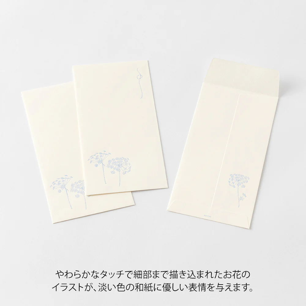 MIDORI - Hanairo Washi Money Envelope | White (Laceflower) - Image 2
