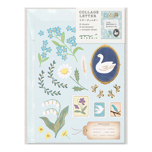 Midori - Letter Set - Collage - Bird