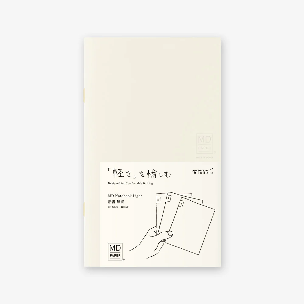 MIDORI - MD Notebook Light 3-Pack | B6 Slim - Blank