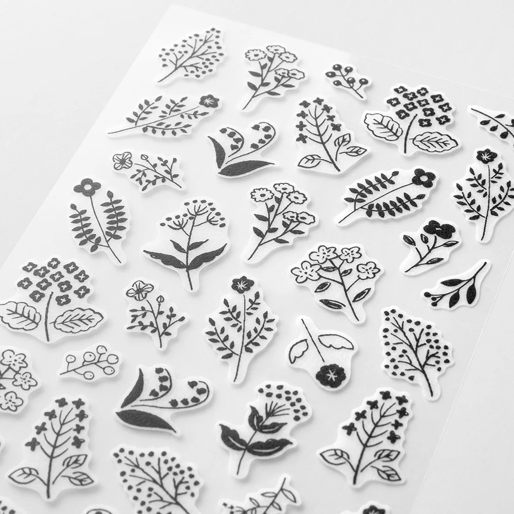 MIDORI - Two Sheet Stickers - 2642 - Monotone Flower - Image 3