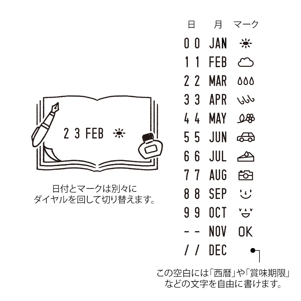 Midori - Paintable Rotating Date Stamp Stationery - Image 3