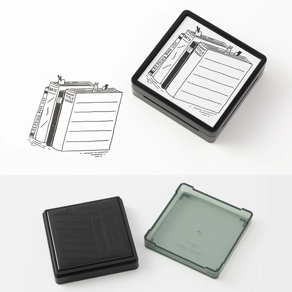 MIDORI - Paintable Stamp Pre-inked – Book (Reading Record) - Image 3