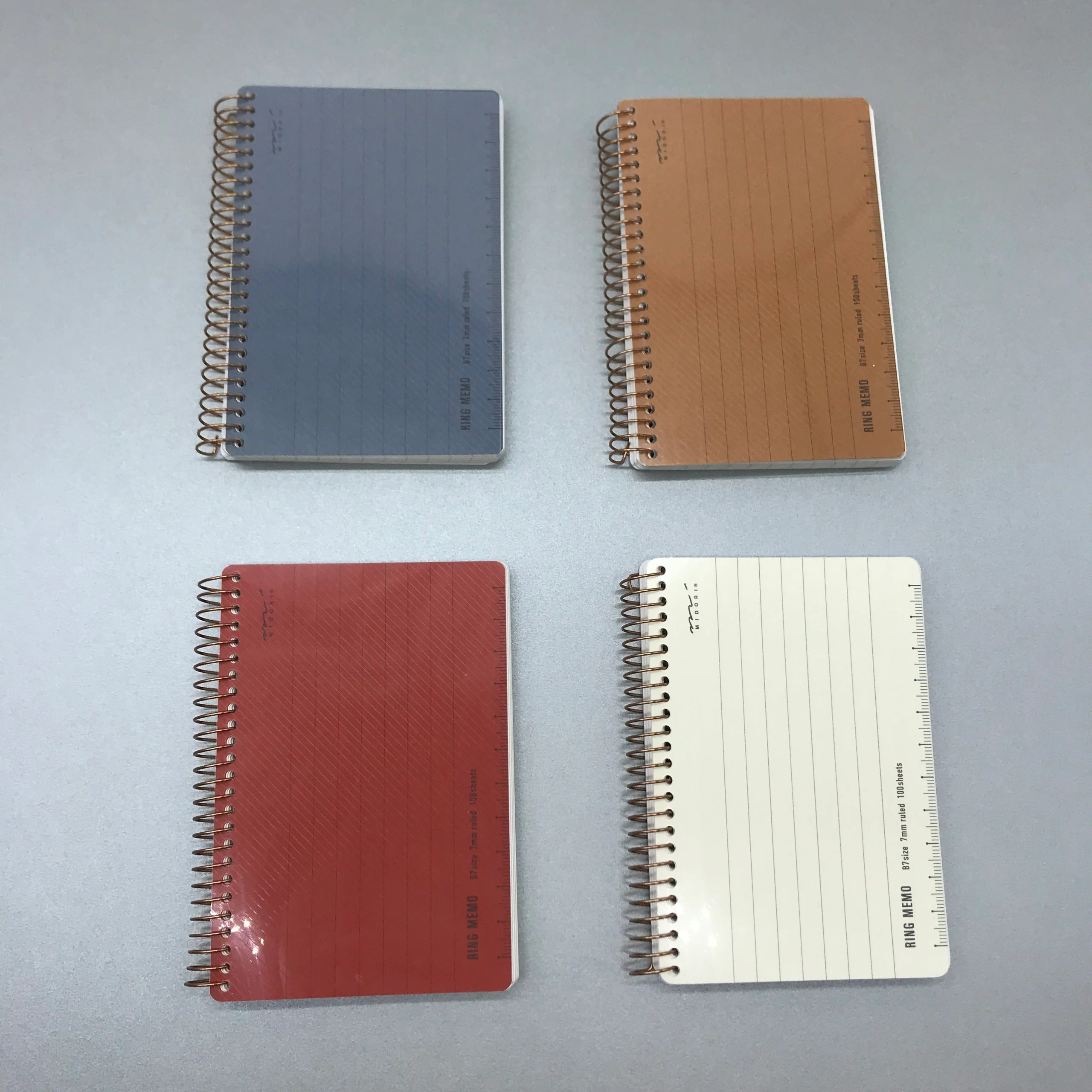 MIDORI - Ring Memo Note Book (B7) (White - Brown - Grey-Blue - Red) - Image 6