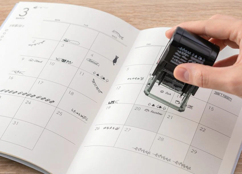 MIDORI - Rotating Paintable Stamp – Days of The Week and Weather - Image 2