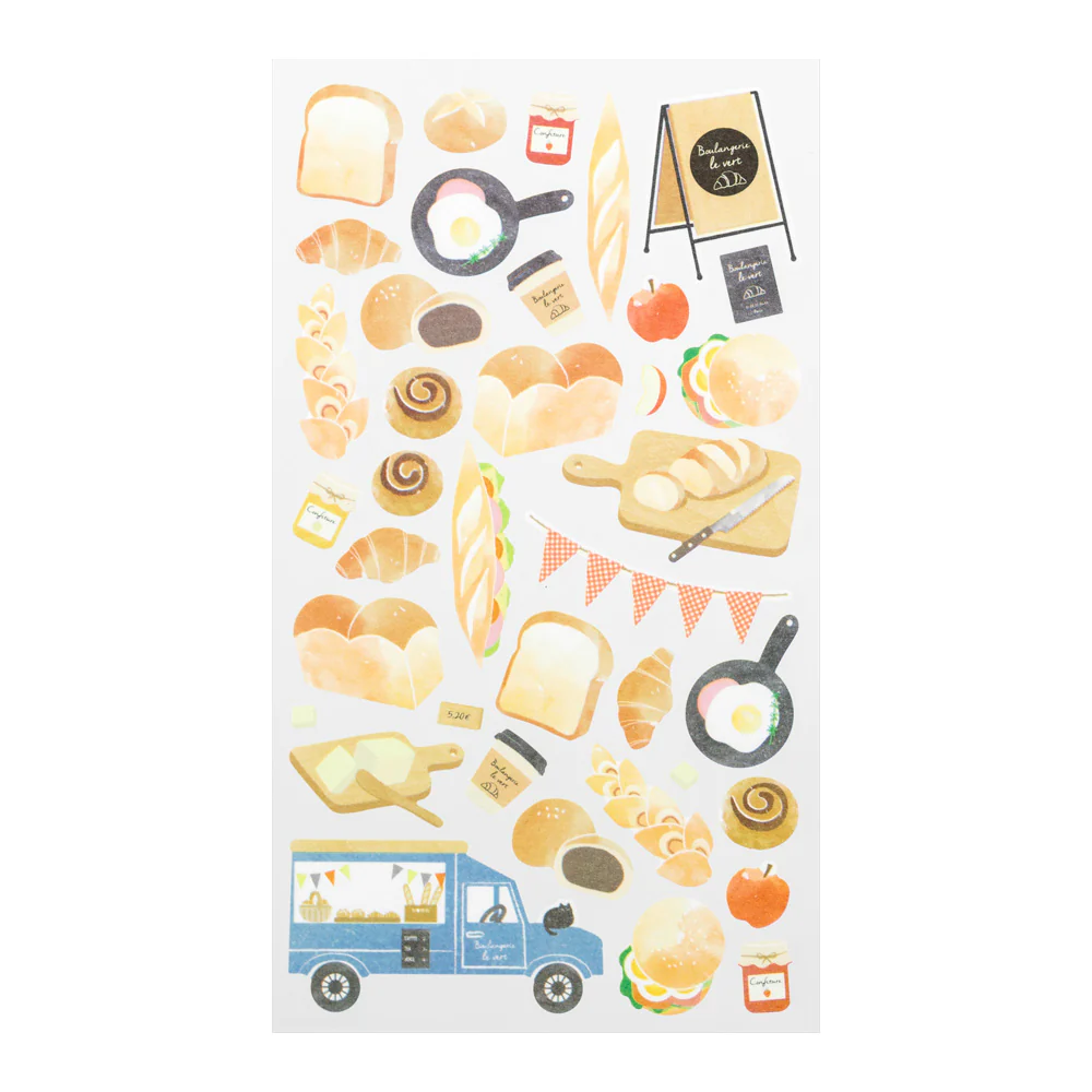 Midori - Washi Sticker 2367 - Marché Bread - Image 2