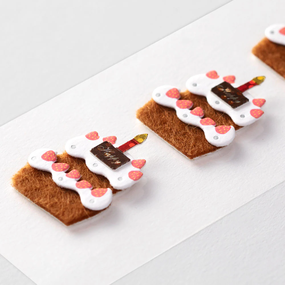 Midori - Sticker 2407 Paper Craft Museum Motif - Birthday Cake - Image 2