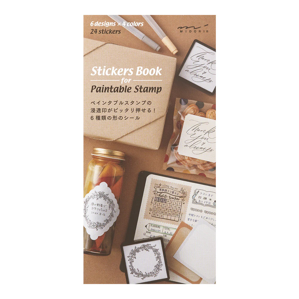 Midori - Stickers Book for Pre-Inked Stamp - Natural Colors