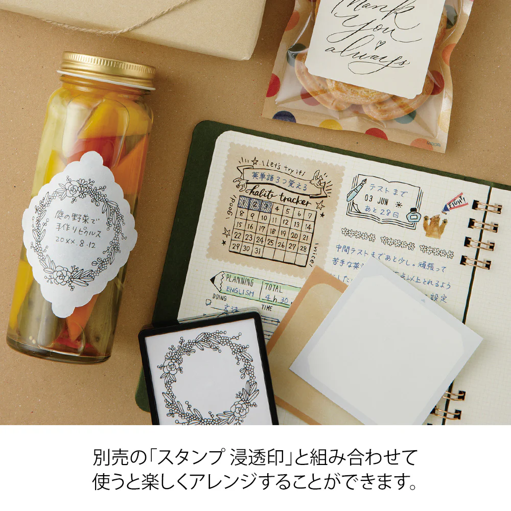 Midori - Stickers Book for Pre-Inked Stamp - Natural Colors - Image 4