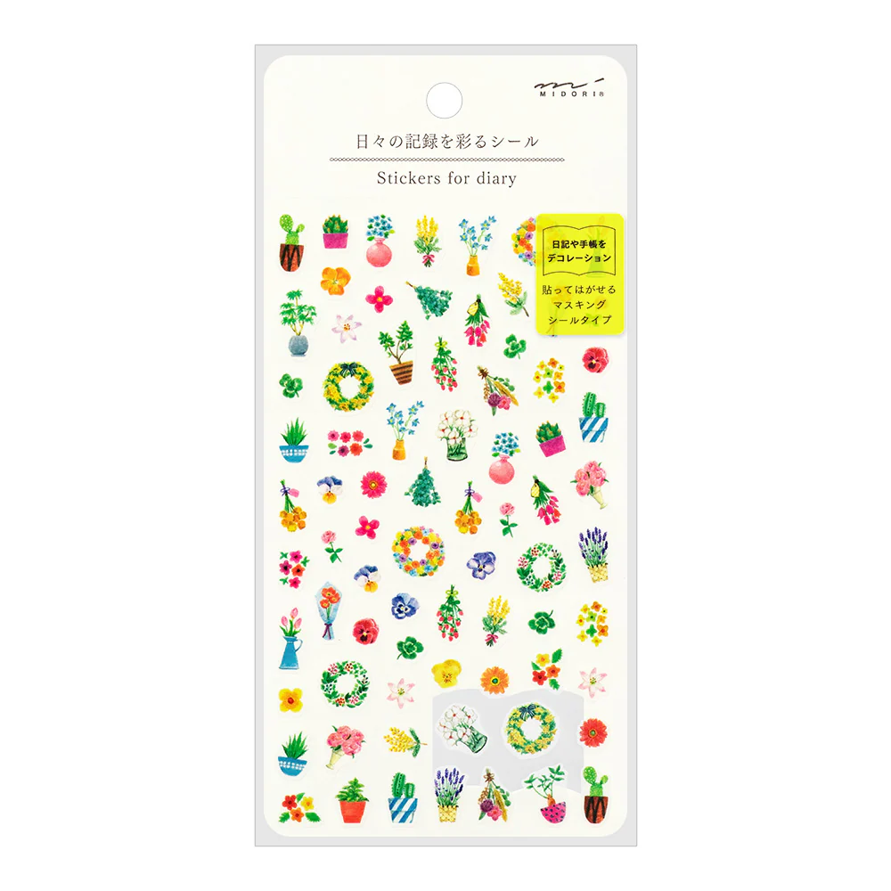 Midori - Washi Stickers for Diary Daily Records - Flowers