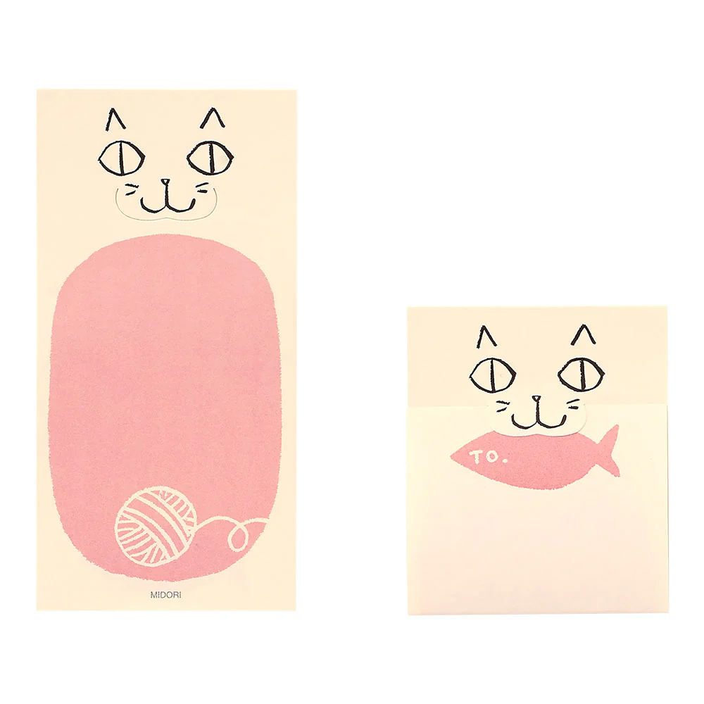 Midori - Secret Message Sticky Memo Note - Cat - Image 2