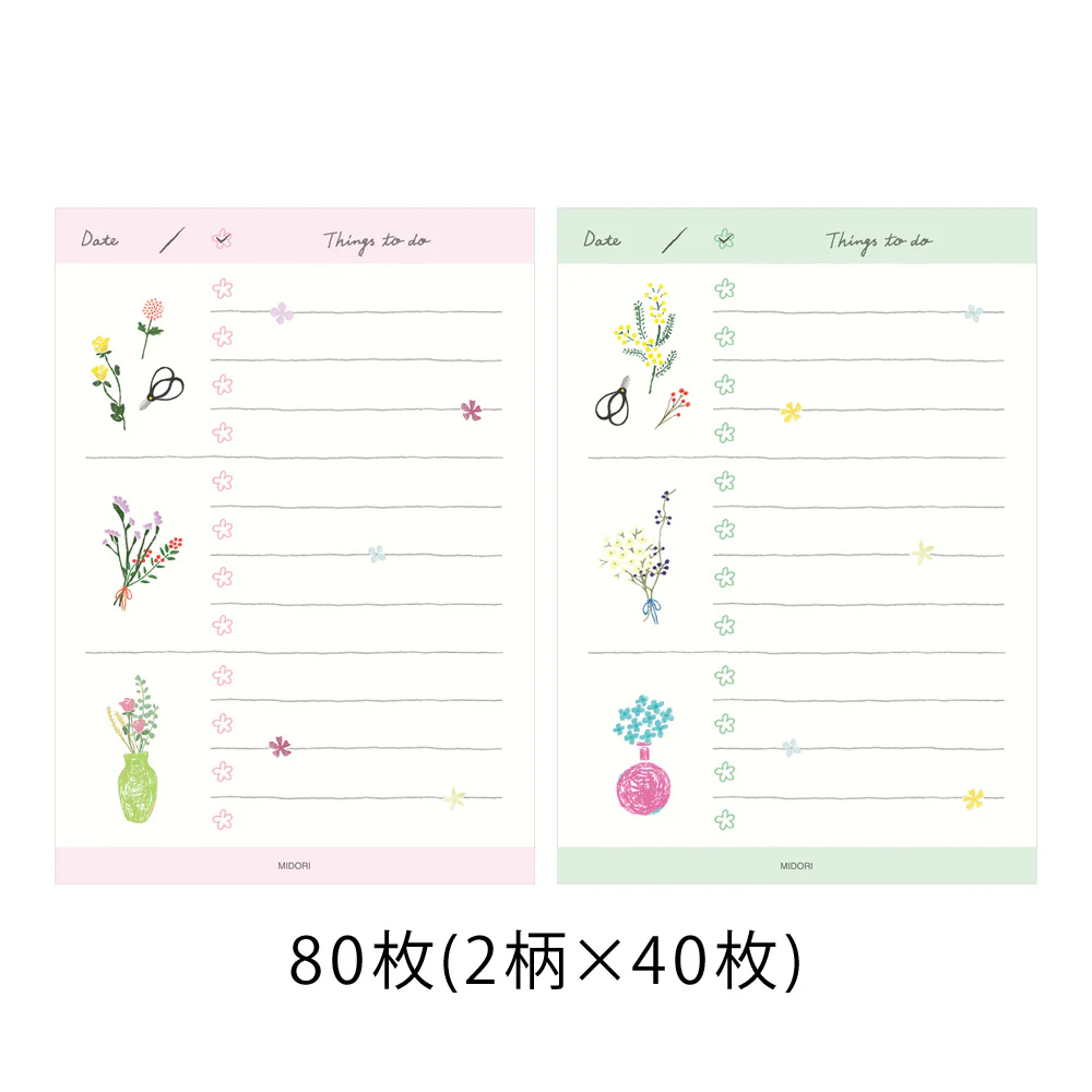 Midori - To do List Memo pad - Dried Flowers - Image 3