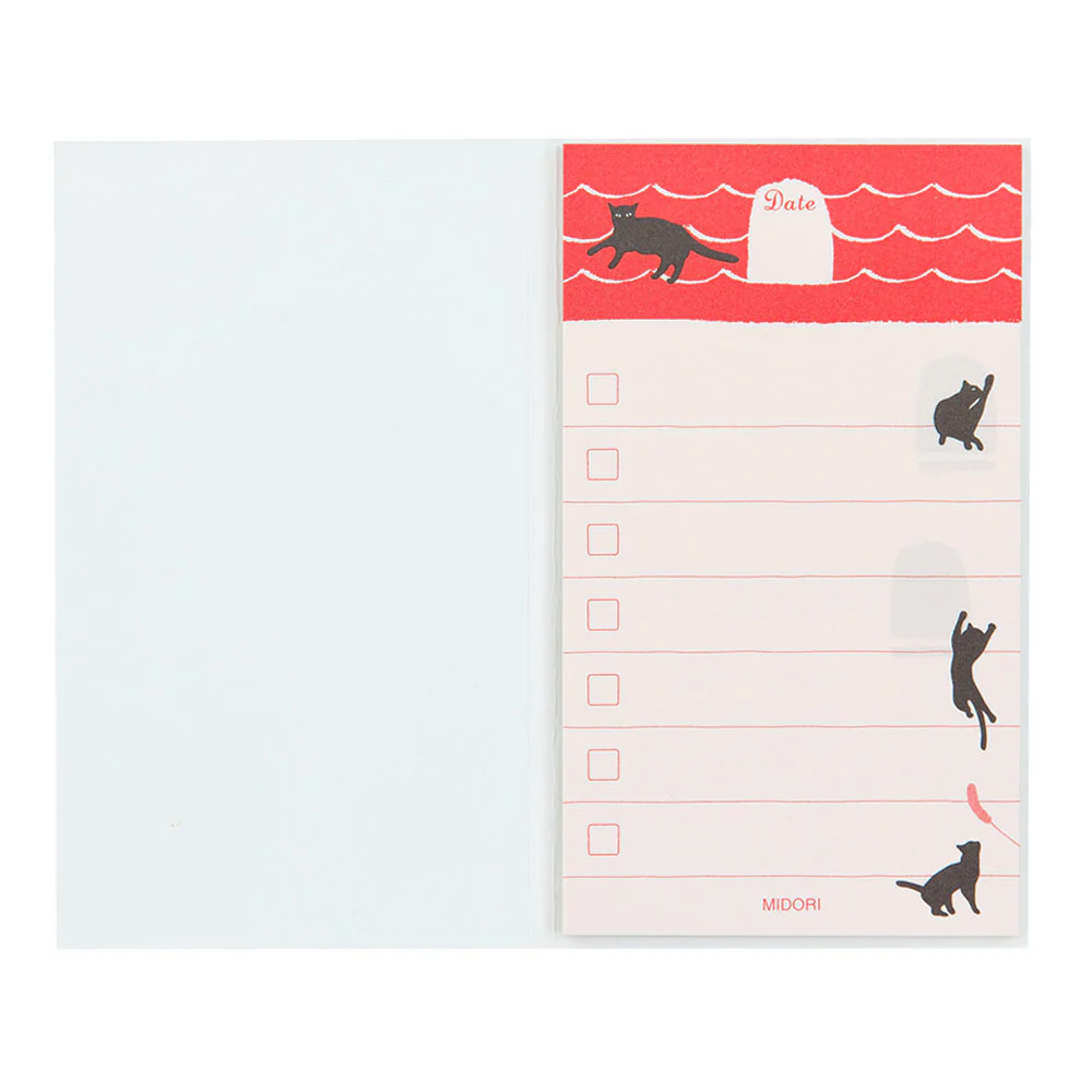 Midori - Sticky Note Memo Pad - To Do List - Cat - Small - Image 2