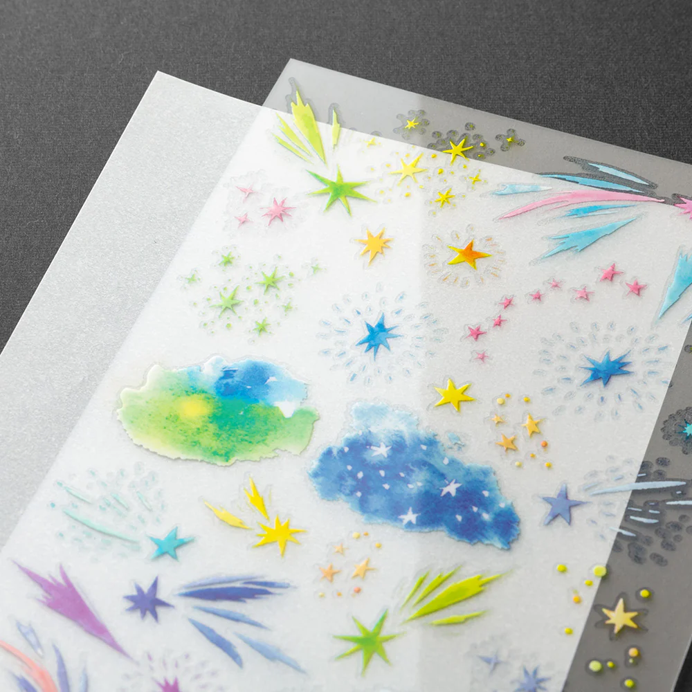 Midori - Transfer Sticker - 2635 - Watercolor Starry Sky - Image 3