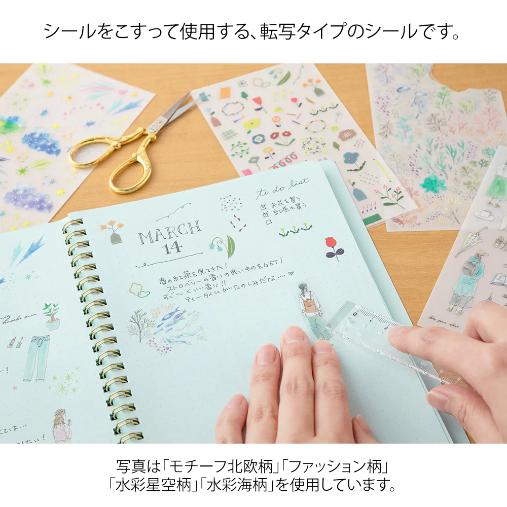 Midori - Transfer Sticker - 2635 - Watercolor Starry Sky - Image 5