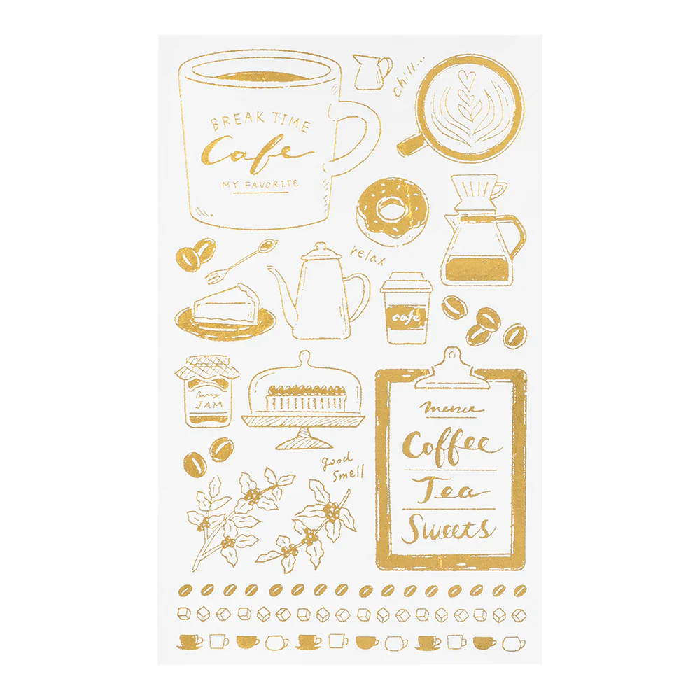 Midori - Gold Foil Transfer Sticker -2614 - Coffee - Image 2