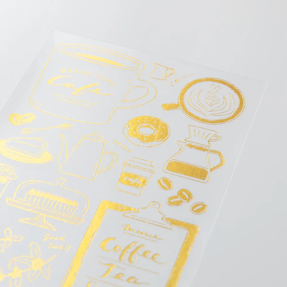 Midori - Gold Foil Transfer Sticker -2614 - Coffee - Image 3
