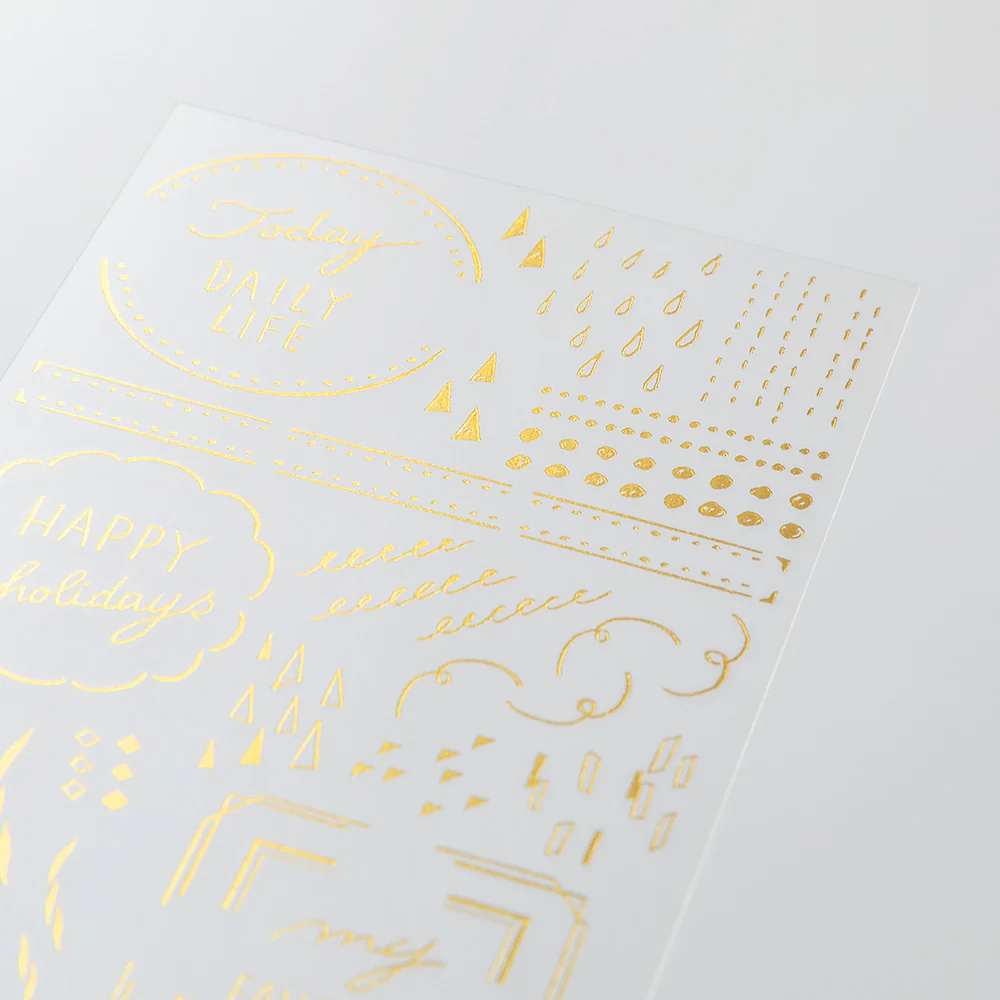 Midori - Gold Foil Transfer Sticker - 2617 - Geometric Patterns - Image 3