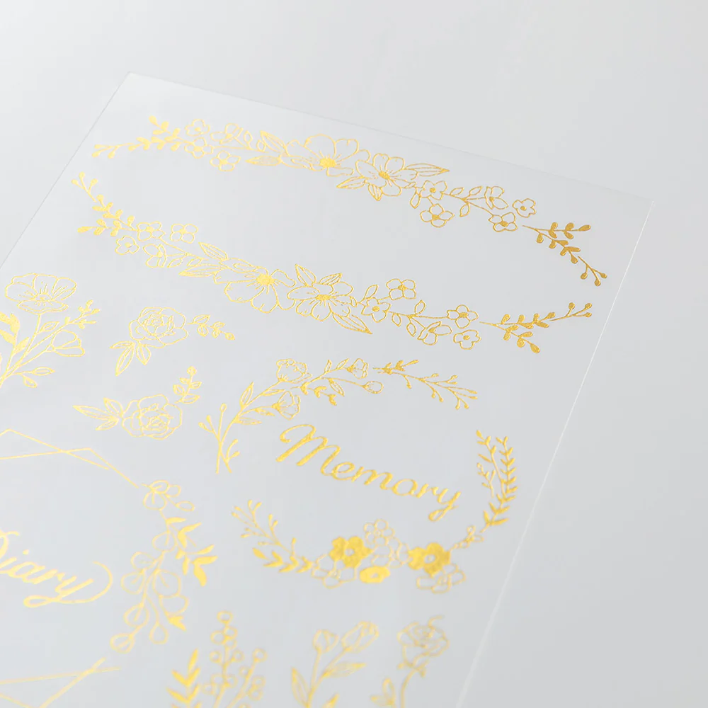 Midori - Gold Foil Transfer Sticker - 2620 - Flower - Image 3