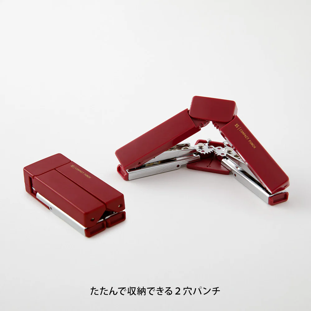Midori - XS Compact 2-Hole Punch - Red/Blue/Black/White - Image 8
