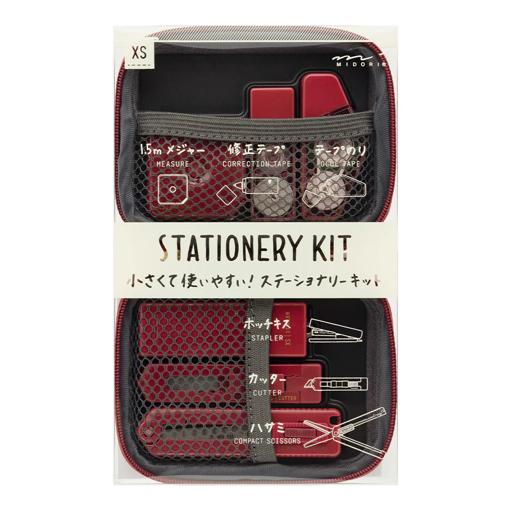 Midori - All-In-One XS Stationery Kit - Red/Blue/Black/White - Image 6