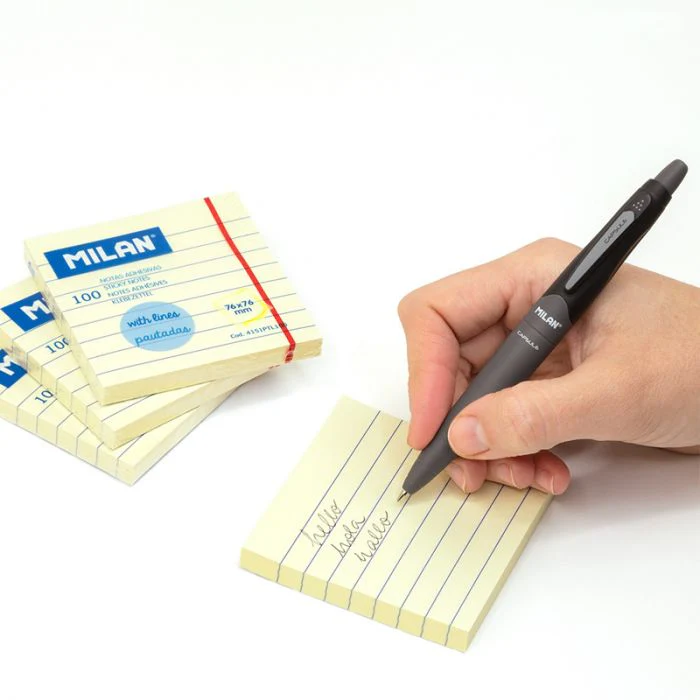 Milan - 100 Adhesive Lined Sticky Notes - Yellow - Image 2