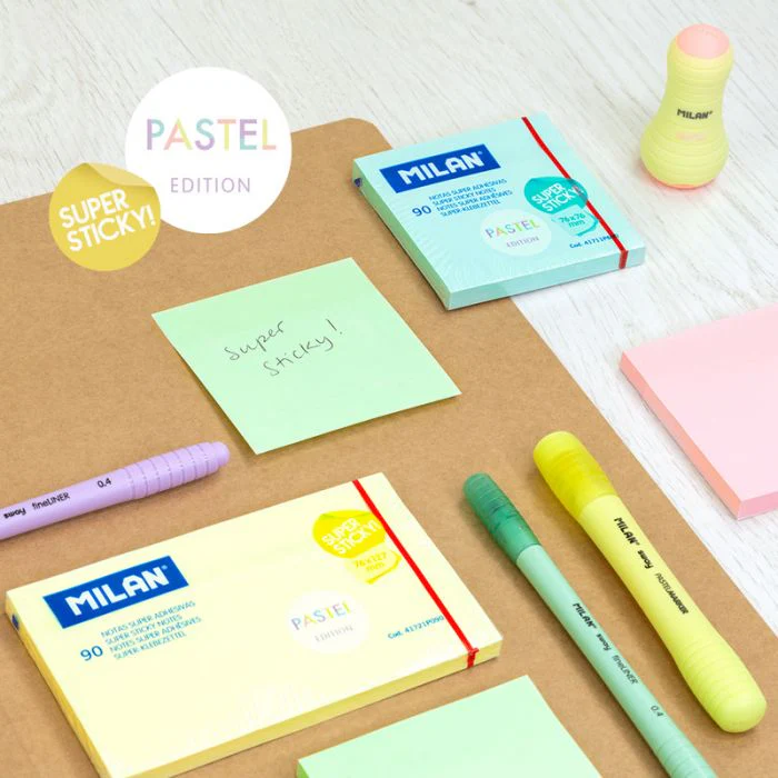Milan - 90 Super Adhesive Sticky Notes - Pastel - Pink - Image 3