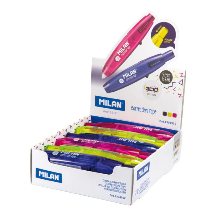 Milan - Pusher Correction Tape - Acid Series - Assorted Colours
