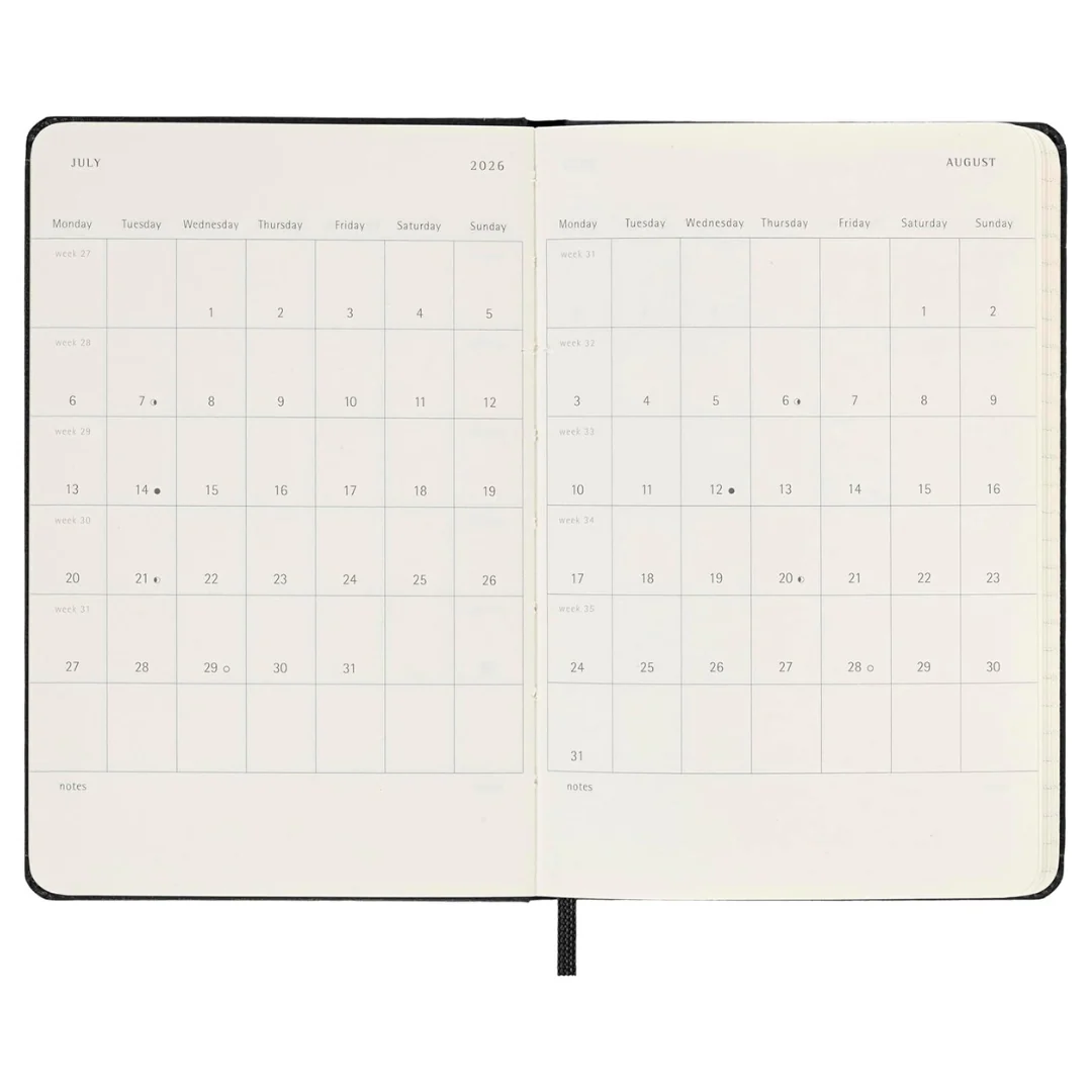 Moleskine 2025/2026 - Weekly Horizontal Notebook Diary/Planner - Pocket Size (Black/Hardcover) - Image 3