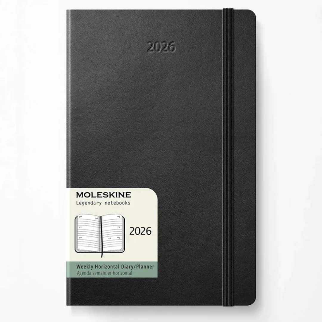 Moleskine 2026 - Weekly Horizontal Notebook Diary/Planner - Pocket Size (Black/Softcover)
