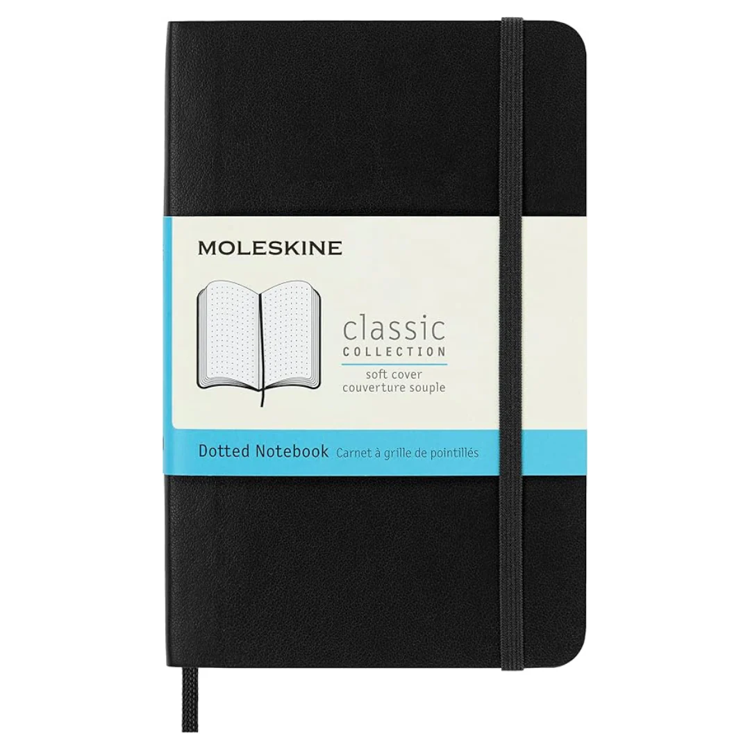 Moleskine - Classic Dotted Notebook - Large (Black/Softcover)